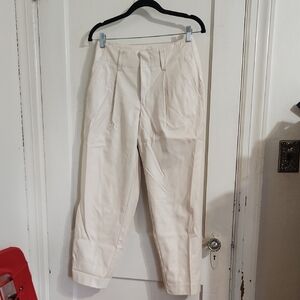 a new day Women's Faux Leather Cream Trousers